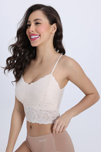 Zivame Double Layered Non Wired High Coverage Bralette - Sand Dollar — thumbnail 2